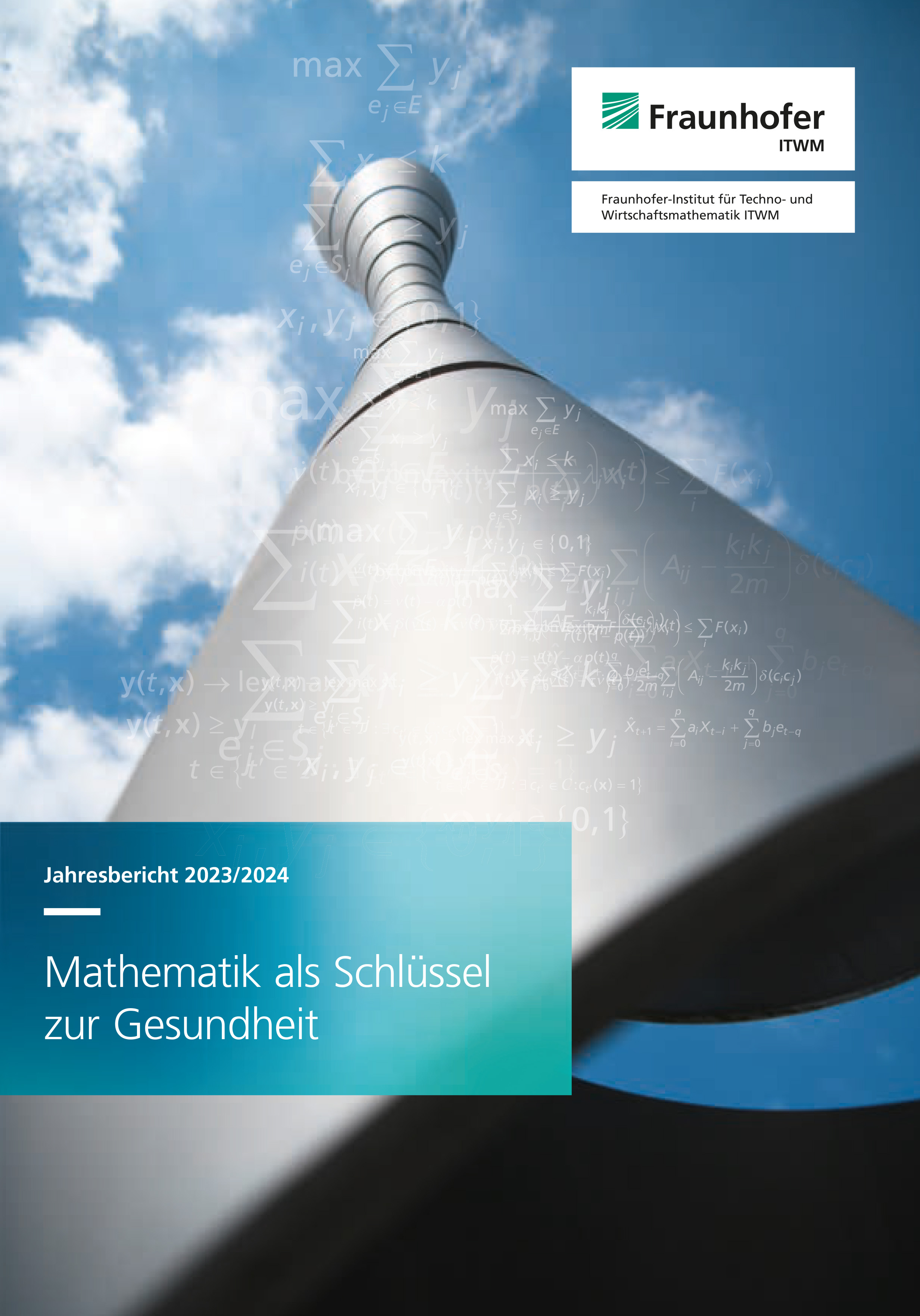 Jahresbericht Cover 2023/2024: Mathematik als Schlüssel zur Gesundheit