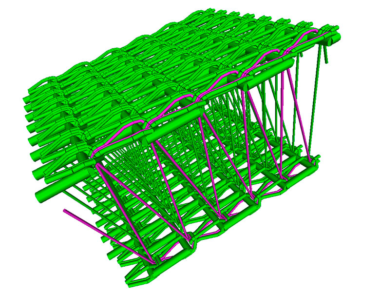 Structures of 3D spacer fabric designed for CC application